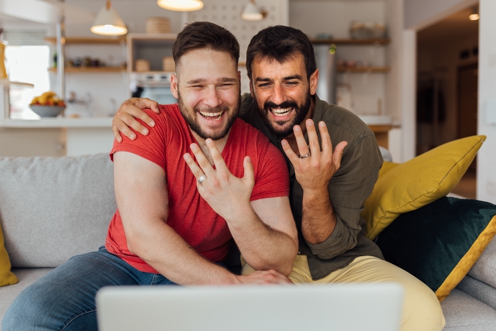 Men wearing engagement rings
